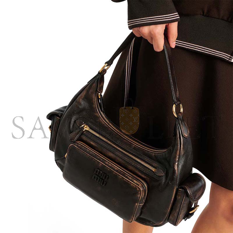 M1v M1v NAPPA LEATHER POCKET TOP HANDLE BAG 5BC189 (38*20*14cm)